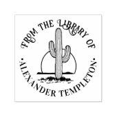 太陽に逆らうデザートカクタス 図書館の本の名前 セルフインキングスタンプ (デザイン)