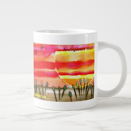 ...太陽に…ジュッタ・ゲイブリエルによるアート… ジャンボコーヒーマグカップ (右)