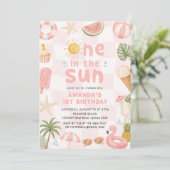 太陽のなかで ビーチパーティ 夏 1歳の誕生日 招待状 (スタンド正面)