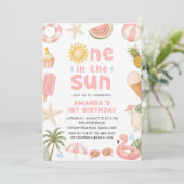 太陽のなかで ビーチパーティ 夏 1歳の誕生日 招待状 (スタンド正面)