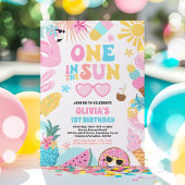 太陽のなかのひとつ トロピカルビーチ 赤ちゃんの1歳の誕生日パーティー 招待状