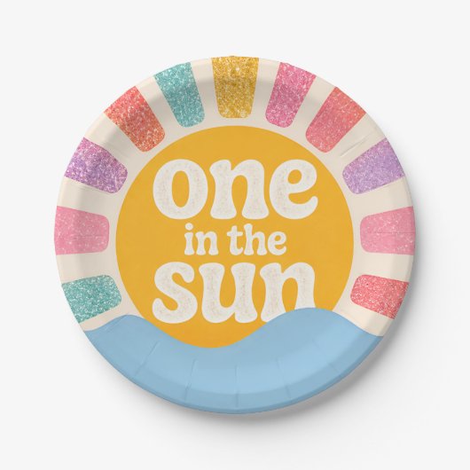 太陽のなかの一人 1歳の誕生日プレート ペーパープレート (正面)