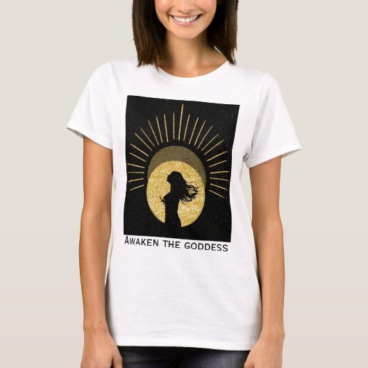 太陽のなかの女性のシルエット Tシャツ (正面)