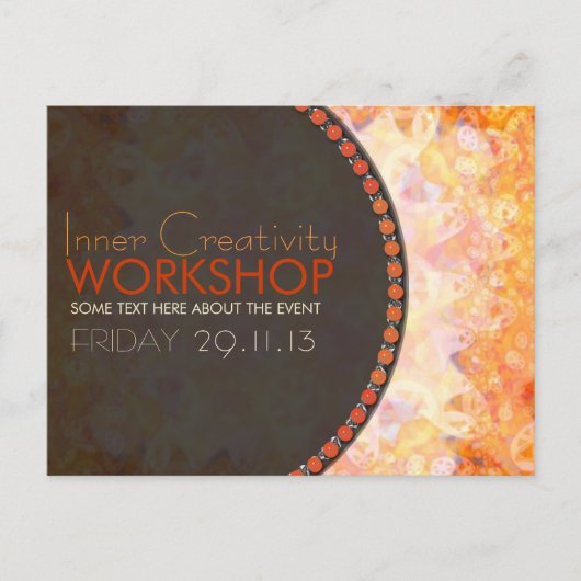 太陽のなオレンジエネルギー研修会ビジネスフライヤ インビテーションポストカード (正面)