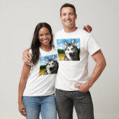 太陽のなシベリアンハスキー犬の芸術- Tシャツ (ユニセックス)