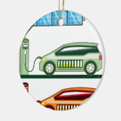 太陽のな充満場所の電気自動車 セラミックオーナメント (左)