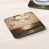 太陽のな効果-海1857年(a.c.からの卵白のプリント コースター (左側)