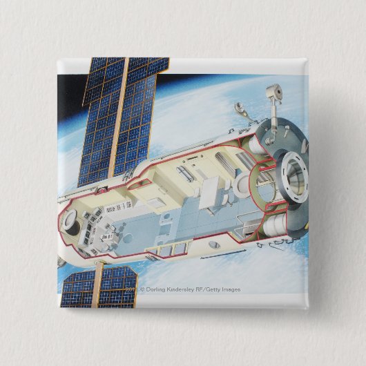 太陽のな動力を与えられた宇宙局の横断面 缶バッジ (正面)