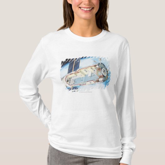 太陽のな動力を与えられた宇宙局の横断面 Tシャツ (正面)