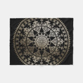 太陽のな曼荼羅の金のカスタムな色 フリースブランケット (正面(横))