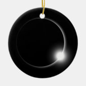 太陽のな月食の月の日曜日の火炎信号の写真撮影 セラミックオーナメント (正面)