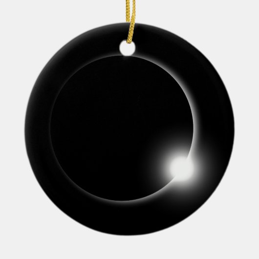 太陽のな月食の月の日曜日の火炎信号の写真撮影 セラミックオーナメント (正面)