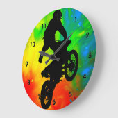 太陽のな溶解のモトクロス ラージ壁時計 (傾斜)