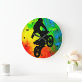 太陽のな溶解のモトクロス ラージ壁時計 (ホーム)