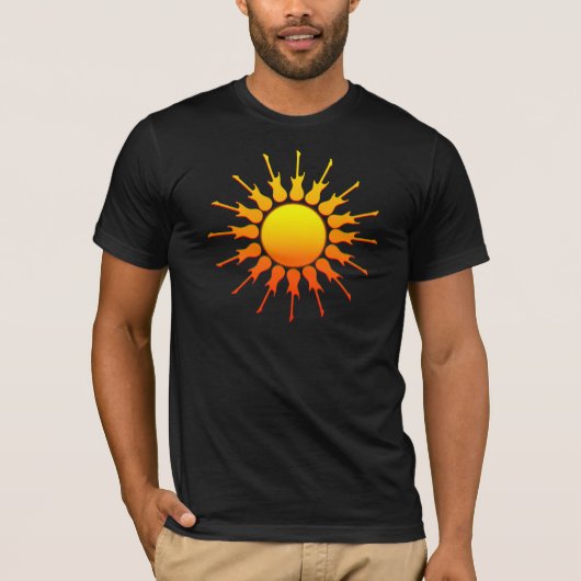太陽のな石、陰影のギター光線との日曜日 Tシャツ (正面)