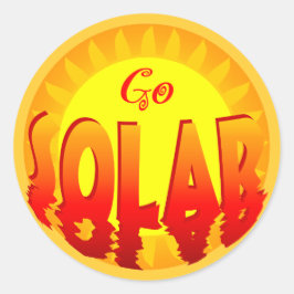 太陽のにスローガンのステッカーは行きます ラウンドシール