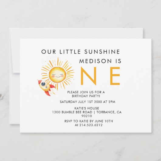 太陽ののまわりに最初の旅 招待状 (正面)