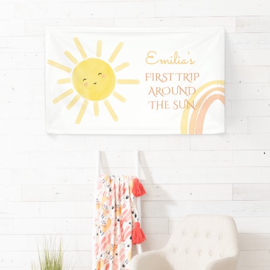 太陽ののまわりに誕生日の最初の旅 横断幕 (インサイチュ)