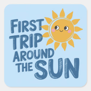太陽ののまわりに誕生日の最初の旅 – 1日目 スクエアシール