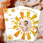 太陽ののまわりに誕生日写真の最初の旅 招待状