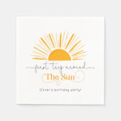 太陽ののまわりに誕生日初ミニマル旅行 スタンダードカクテルナプキン (正面)