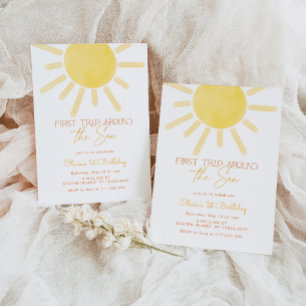 太陽ののまわりに誕生日初男女兼用旅行 招待状