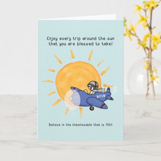 太陽のまわりにの旅 カード (黄色い花)