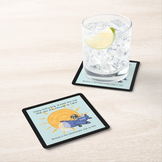 太陽のまわりにの旅 スクエアペーパーコースター (インサイチュ)