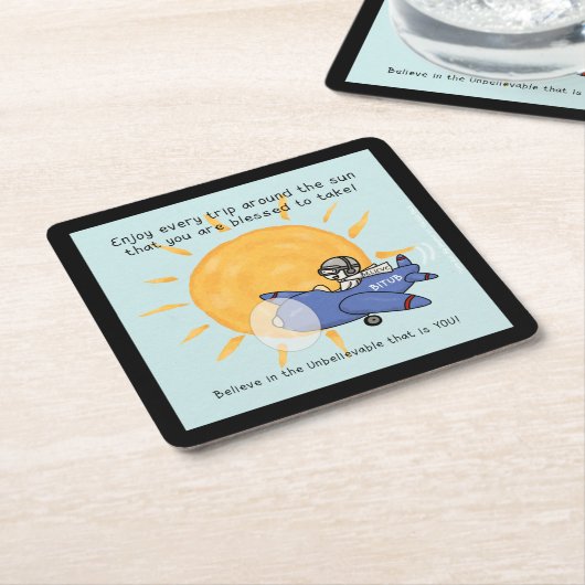 太陽のまわりにの旅 スクエアペーパーコースター (アングル)