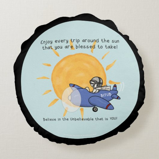 太陽のまわりにの旅 ラウンドクッション (裏面)