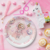 太陽のまわりに宇宙女子宇宙飛行士 ペーパープレート (パーティー)