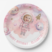 太陽のまわりに宇宙女子宇宙飛行士 ペーパープレート (正面)
