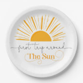太陽のまわりに誕生会の最初の旅 ペーパープレート (正面)