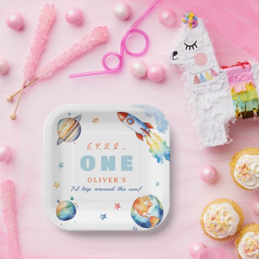 太陽のまわりに誕生日会 ペーパープレート (パーティー)