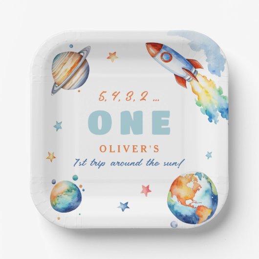 太陽のまわりに誕生日会 ペーパープレート (正面)