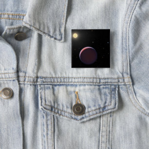 太陽のような星ケプラー51と3つの巨大な惑星。 缶バッジ