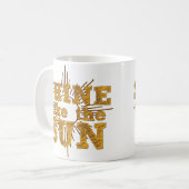 太陽のように輝く コーヒーマグカップ (正面左)