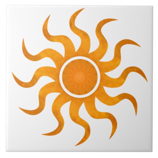 太陽のカスタマイズ可能なタイル – 大 タイル (正面)