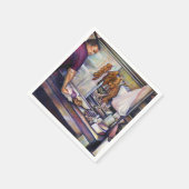 太陽のキスを受けたシンガポール スタンダードカクテルナプキン (角)