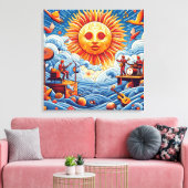 太陽のキスを受けた海ジャム：あなたの愛の太陽 キャンバスプリント (インサイチュ (リビング))