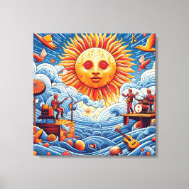 太陽のキスを受けた海ジャム：あなたの愛の太陽 キャンバスプリント