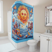 太陽のキスを受けた海ジャム：あなたの愛の太陽 シャワーカーテン (インサイチュ)