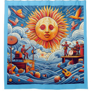 太陽のキスを受けた海ジャム：あなたの愛の太陽 シャワーカーテン