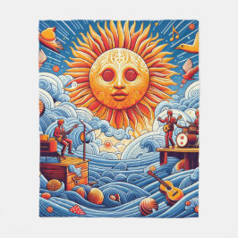 太陽のキスを受けた海ジャム：あなたの愛の太陽 フリースブランケット