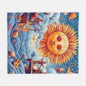 太陽のキスを受けた海ジャム：あなたの愛の太陽 フリースブランケット (正面(横))