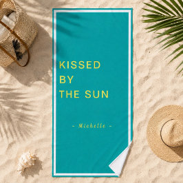 太陽のキス Minimalist デザイン ビーチタオル