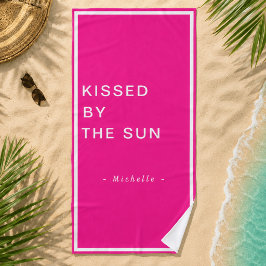 太陽のキス Minimalist デザイン ビーチタオル