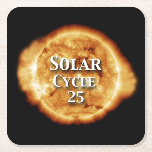 太陽のサイクル25アクティブな日 スクエアペーパーコースター (正面)