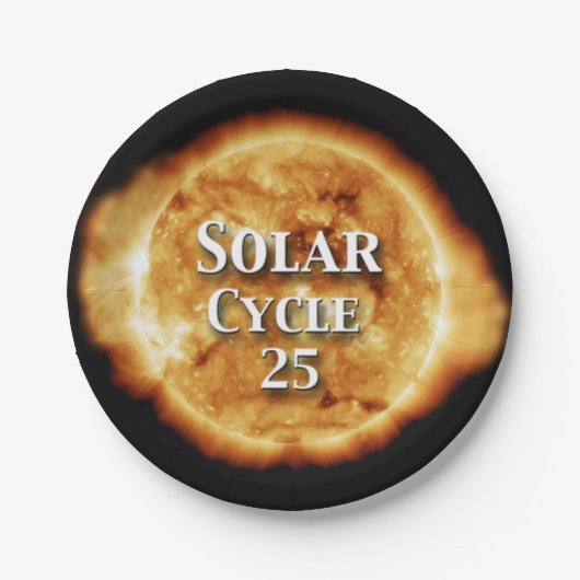 太陽のサイクル25アクティブな日 ペーパープレート (正面)