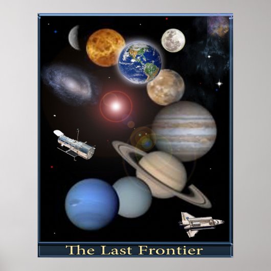 太陽のシステムデジタルアートポスター ポスター (正面)